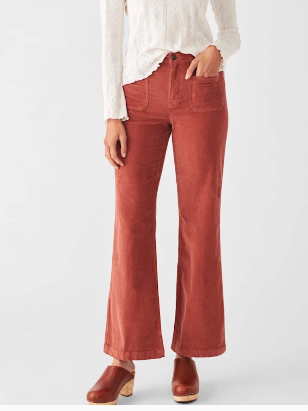 Faherty Stretch Cord Patch Pocket Wide Leg Pants